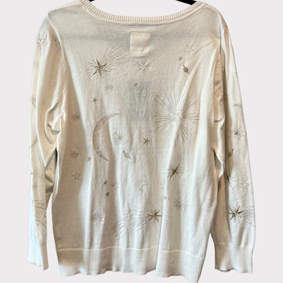 Chaser NWT Plus Size 2X White Astrology Sweater - Picture 4 of 12